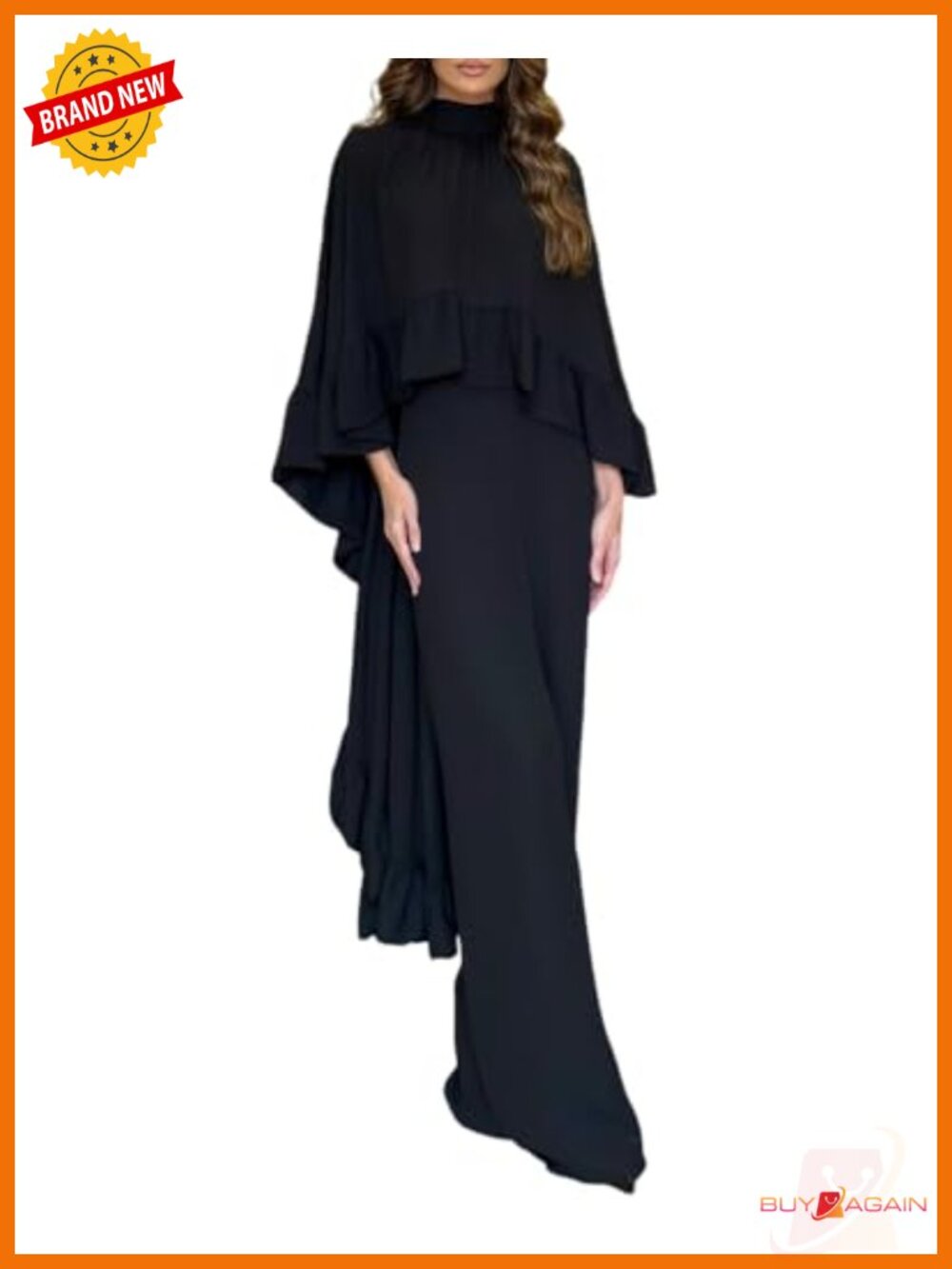 Cape Top & Wide Leg Pants Set - Long Sleeve 2 Piece Matching Outfit